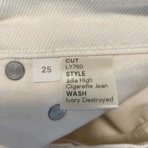 Reformation Jeans Distressed Cream 25 - Picture 5 of 5